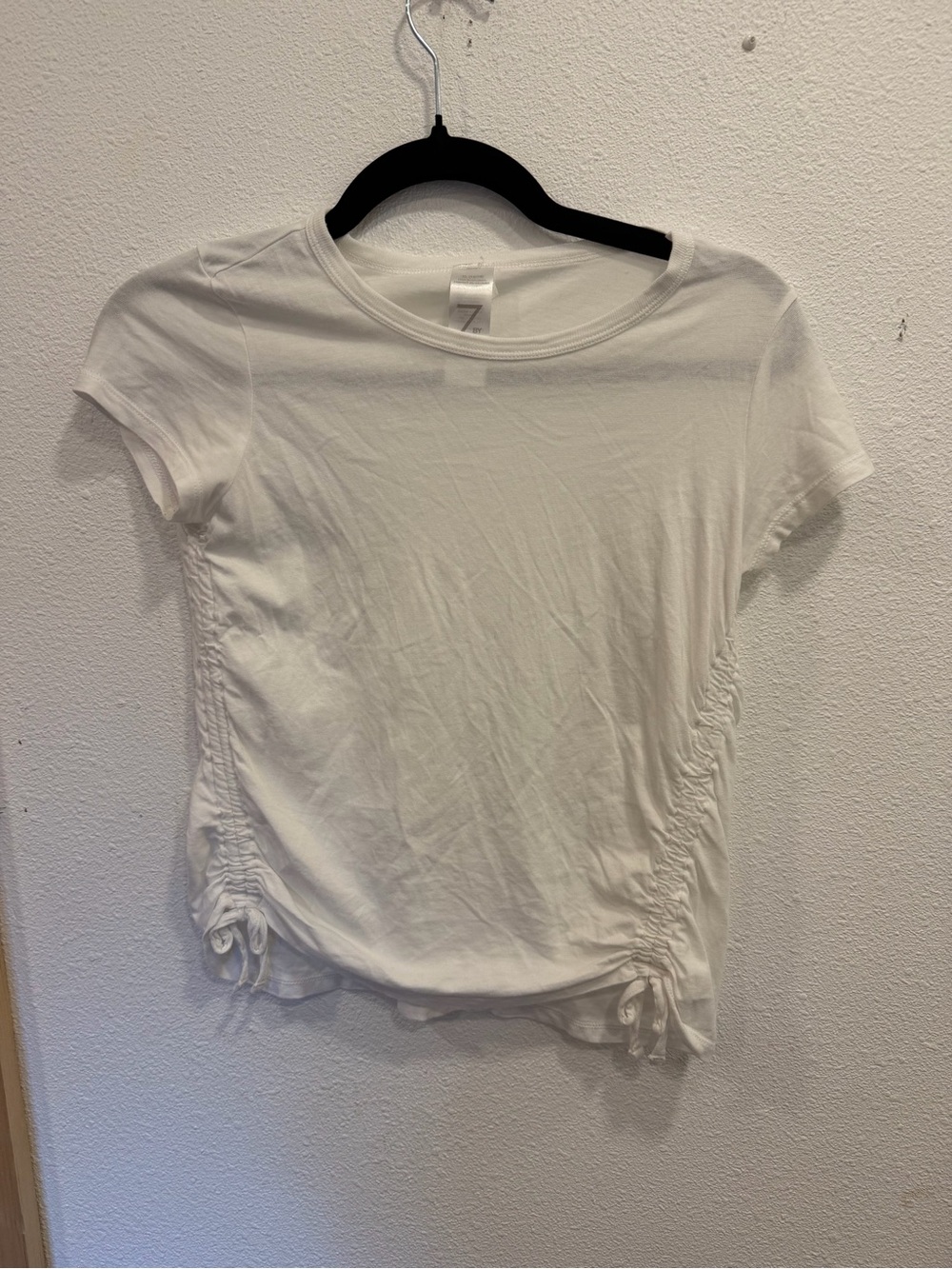 Zella White Short-Sleeve Ruched Side Tee